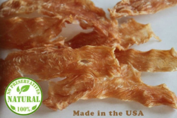 Our chicken treats are 100% natural and made in the USA.